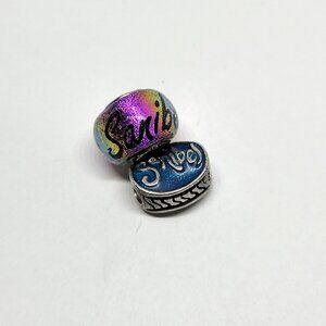 Sanibel Island Silver & Multicolor Beads For Charm Bracelets Lot of 2